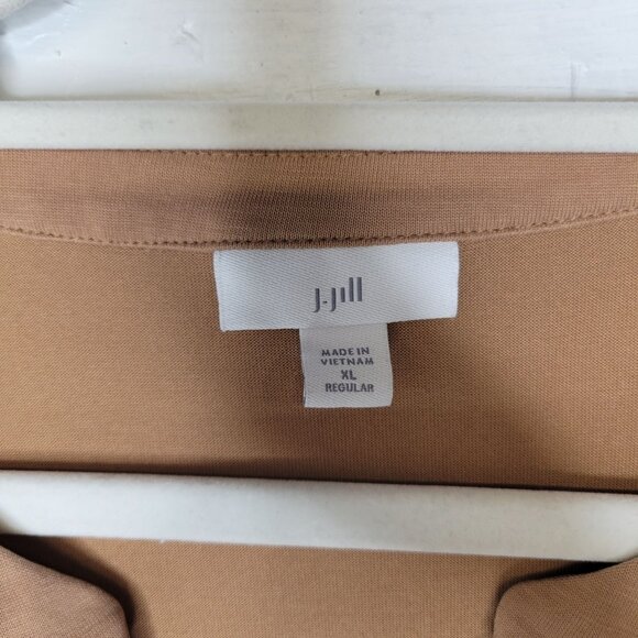 J. Jill Women's XL Shirt Top V Neck Pockets Short Sleeve Brown - Picture 4 of 5